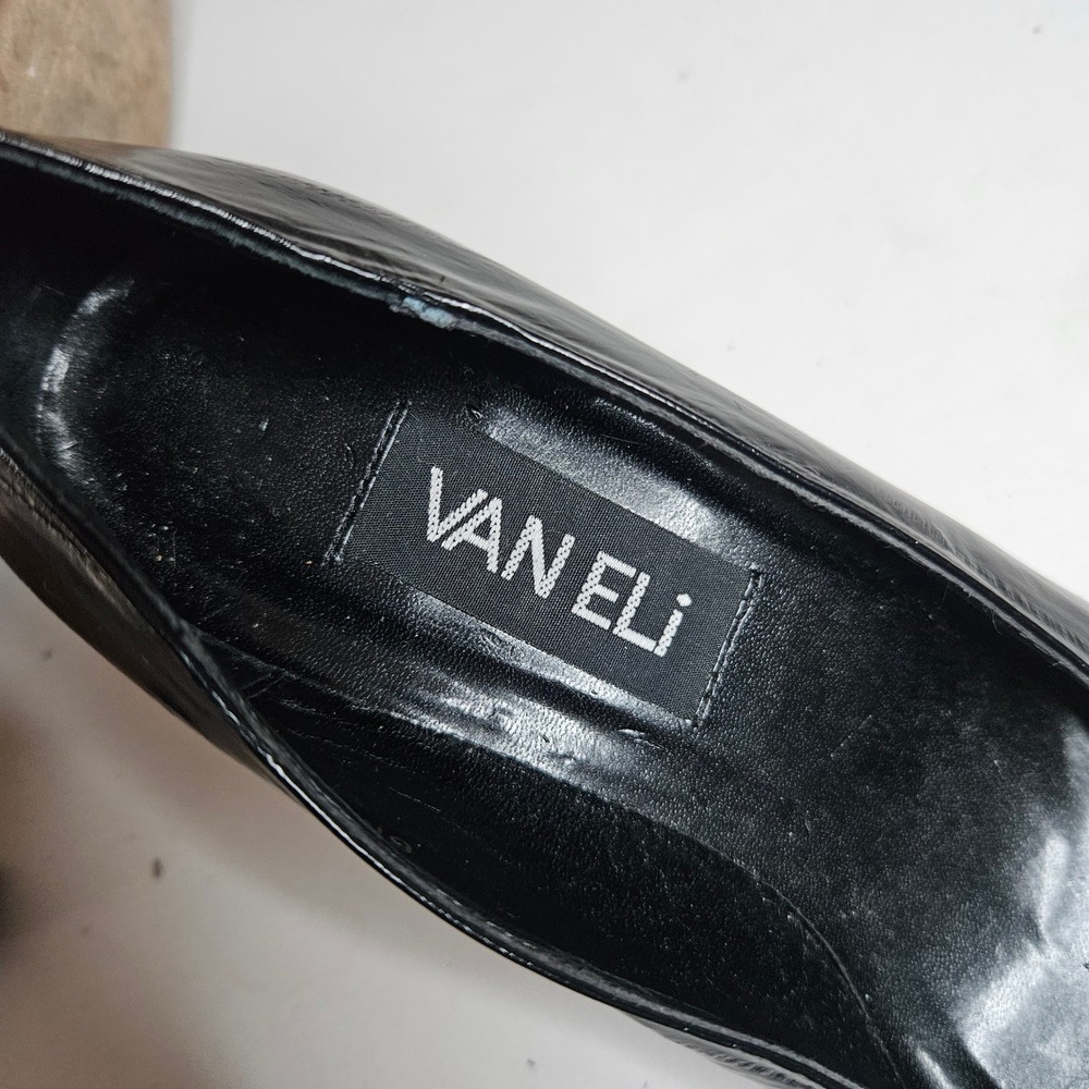 Vaneli Black Leather Pointed Toe Kitten Heel Pumps Womens Size 6M Vero Cuoio - Picture 13 of 16